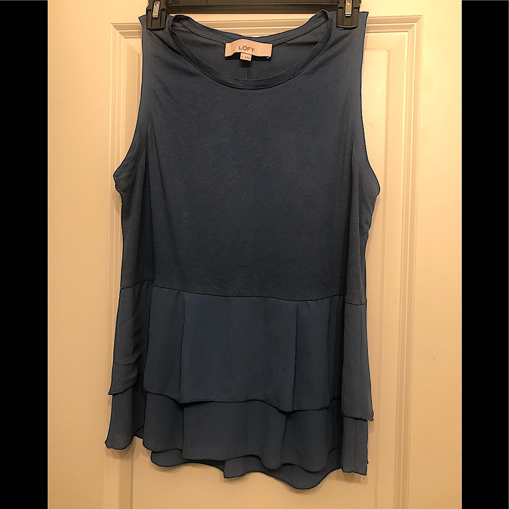 (3 for $30!) LOFT small, blue tank top with layered bottom